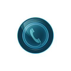 Web button phone on white background. Vector design.