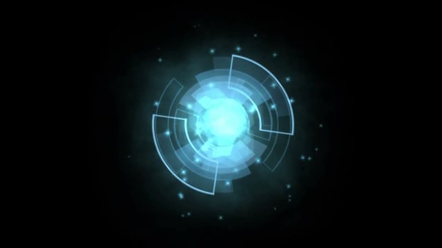 4k rotation tech GPS background,software panel & geometry.