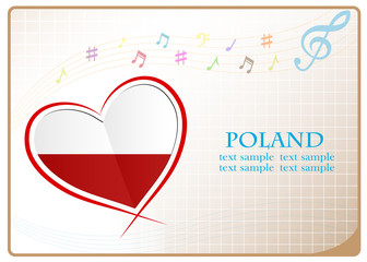 heart logo made from the flag of Poland