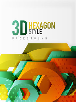 Vector 3d hexagon background