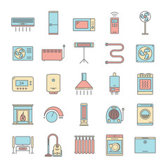 Household appliances icons.