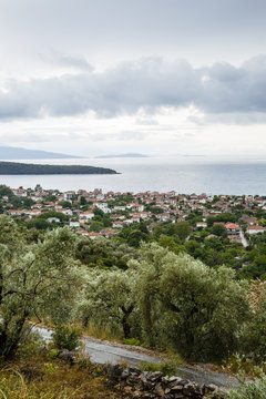 View over Milina, Pelion peninsula, Greece.