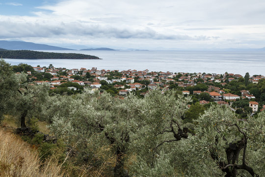 View over Milina, Pelion peninsula, Greece.