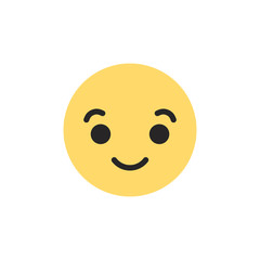 Fototapeta premium Yellow smiley with circle. Like social icon. Button for expressing social emoji. Flat vector illustration EPS 10