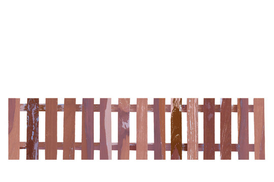 wooden fence isolate on the white background