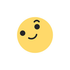 Yellow smiley with circle. Like social icon. Button for expressing social emoji. Flat vector illustration EPS 10