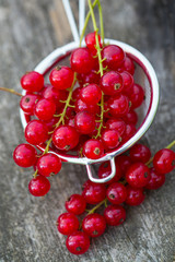 red currant on wooden background