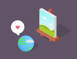 Obraz premium Easel vector illustration