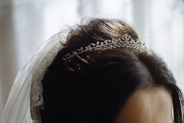 bride crown close up