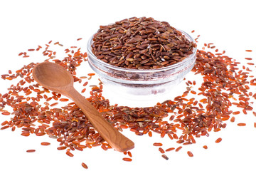 Red rice isolated on white background