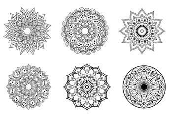 Mandala symbols for coloring