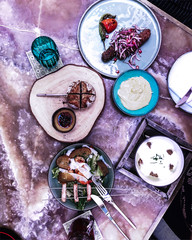 Set of dishes for lunch