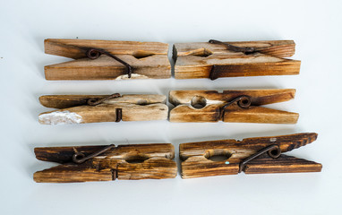 Wooden clothespins for hanging clothes