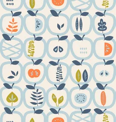 Kussenhoes seamless pattern with apples and leaves © orangeberry