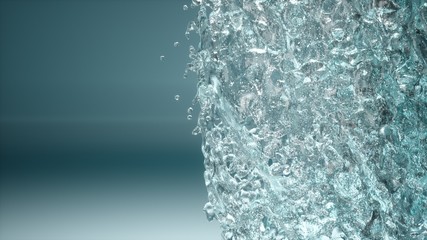 Abstract blue water tornado. 3D Rendering