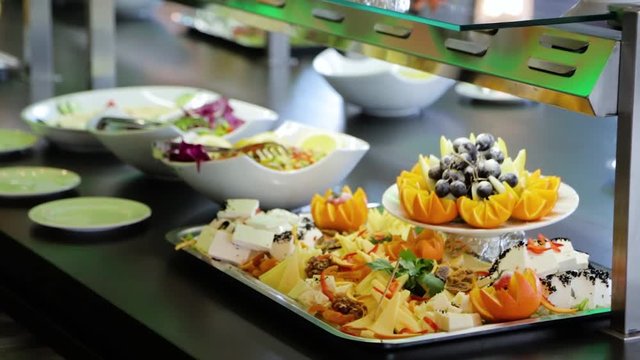 Video of the A buffet table with fruit and pastries
