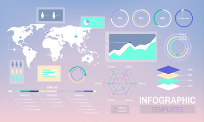 Naklejka premium Infographic templates progress analysis charts graph illustration