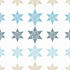Seamless background with decorative stars. Vector illustration. Textile rapport.
