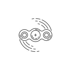Hand spinner vector in a flat outline style. Toy for developing fine motor skills and relieving stress