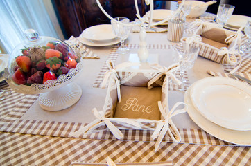 Elegant table set for breakfast or lunch