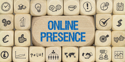 Online Presence / Würfel mit Symbole