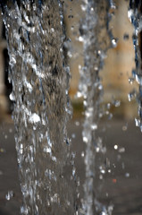 Bewegtes Wasser, Detail einer Wasserfontäne von einem Springbrunnen