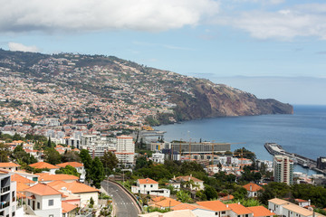 Obraz premium Panoramic view of Funchal on Madeira Island. Portugal