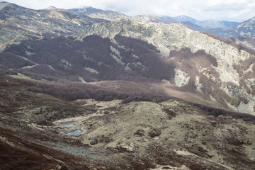 Panorama, laghetti, Cima Canuti, Parco nazionale dell'Appennino Tosco-Emiliano, primavera