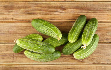 fresh, juicy green cucumbers