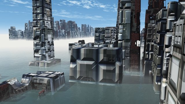 Armageddon in New York 3d render