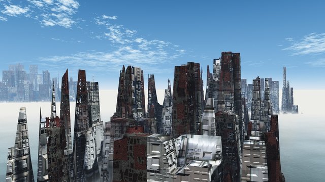 Armageddon in New York 3d render