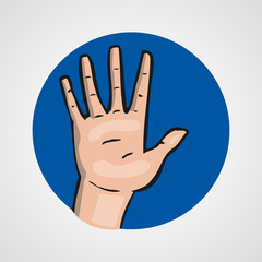 hands gesture or finger alphabet spelling vector illustration