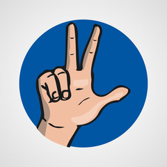 hands gesture or finger alphabet spelling vector illustration