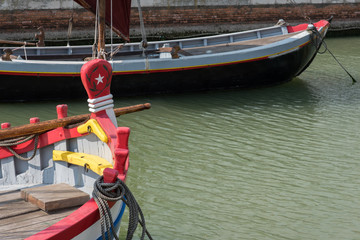 Historic boats in the port of Cesenatico. Romagna