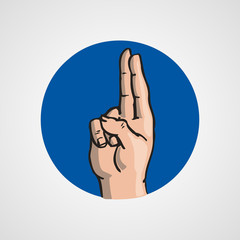 hands gesture or finger alphabet spelling vector illustration