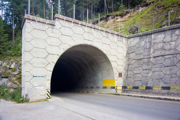 automobile tunnel in mountains