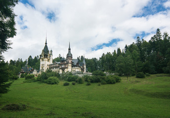Obraz premium beautiful view at the Peles Castle, Sinaia, Romania, Europe
