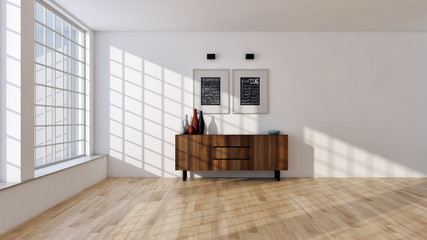 Modern living room. 3D rendering