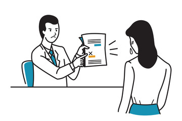 Angry boss point her mistake