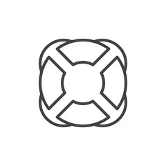 Lifebuoy line icon, outline vector sign, linear style pictogram isolated on white. Help symbol, logo illustration. Editable stroke. Pixel perfect