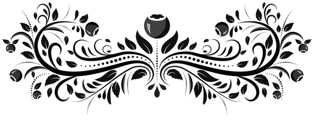 Ornamental vignette with a pattern from plant elements and berries.