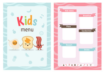 Kids menu design