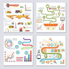 Infographics Elements Symbols and Icons Retro Style Design Template on Stylish Abstract Background Vector Illustration