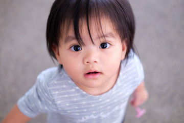 Cute asian baby girl. Portrait of Asian beautiful baby girl of 1 year and 3 months old.