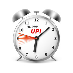 Hurry up vector concept background with alarm clock