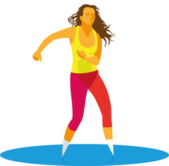 Young girl vigorously danced in dance program based on the popular Latin rhythms