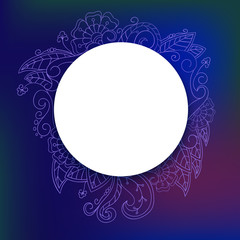 Hand-drawn banner with doodles pattern. Tribal ethnic background. Hand drawn stylish, trendy postcard. illustration with sketch.