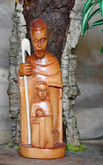 Nativity scene with the Holy Family in African style