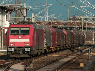 Fototapeta na wymiar Güterzug in Mitteldeutschland