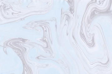 Suminagashi marble texture hand painted with blue ink. Digital paper. Nice liquid abstract background.